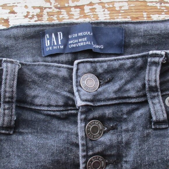 GAP Jeans Size 6/28 High Rise Universal Legging Gray Denim - Picture 13 of 13